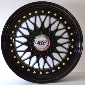 Flow Forming GTP 072 7.0X16 8X100/108 ET35 Full Black Gold rivets